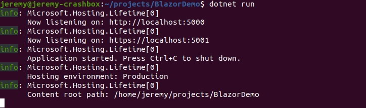 Blazor in Linux