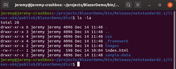 Blazor in Linux