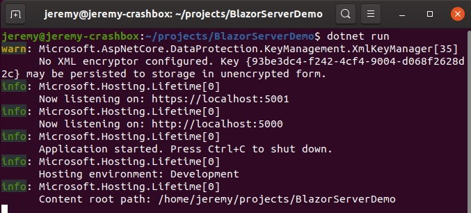 Blazor in Linux