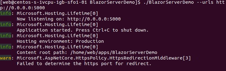 Blazor in Linux