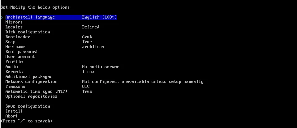 How to install Linux with Arch Linux installer