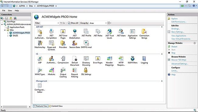 Internet Information Services (IIS) Manager