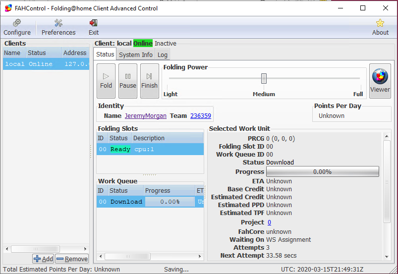 Donate CPU cycles to fight coronavirus