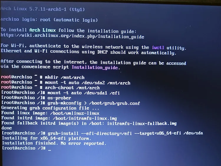 How to reinstall boot loader Arch Linux