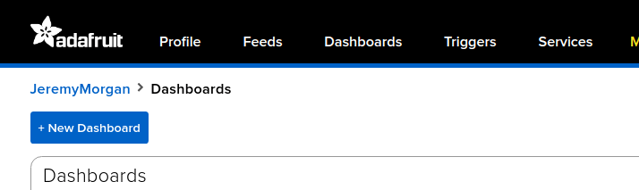 Create Adafruit IO Dashboard