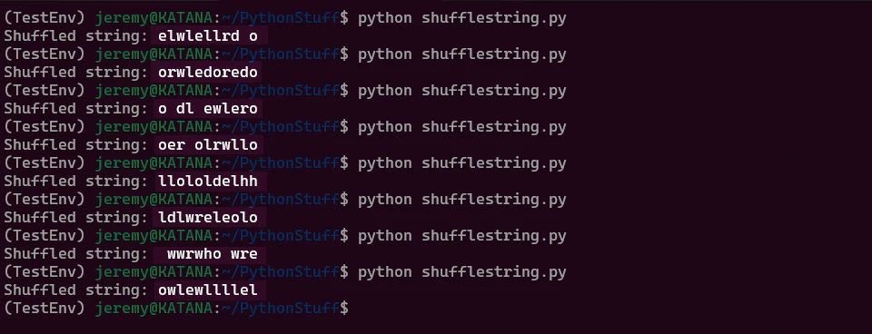 “How to shuffle Characters in Python”