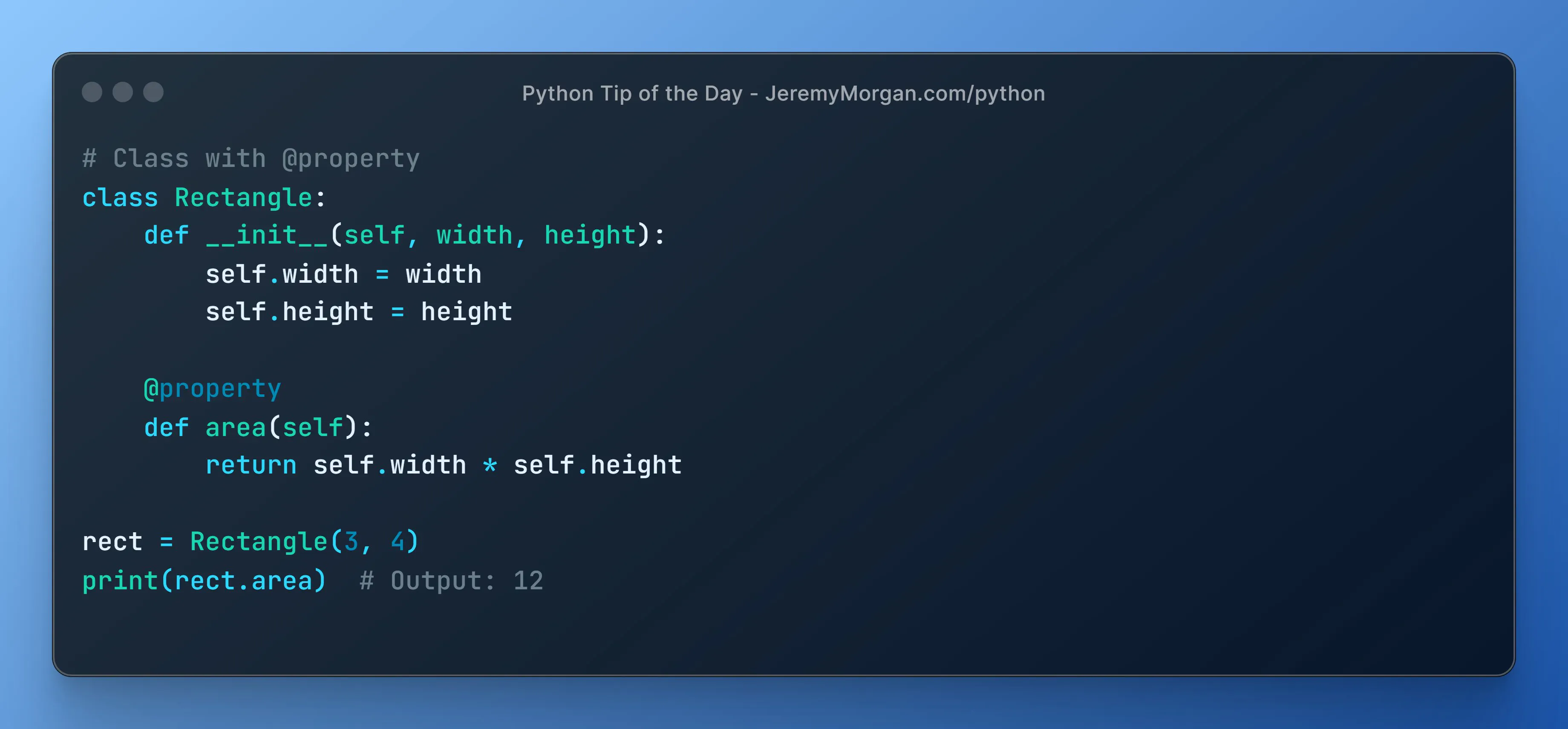 “Python Tip of the Day: Use @property for Clean Attribute Access”