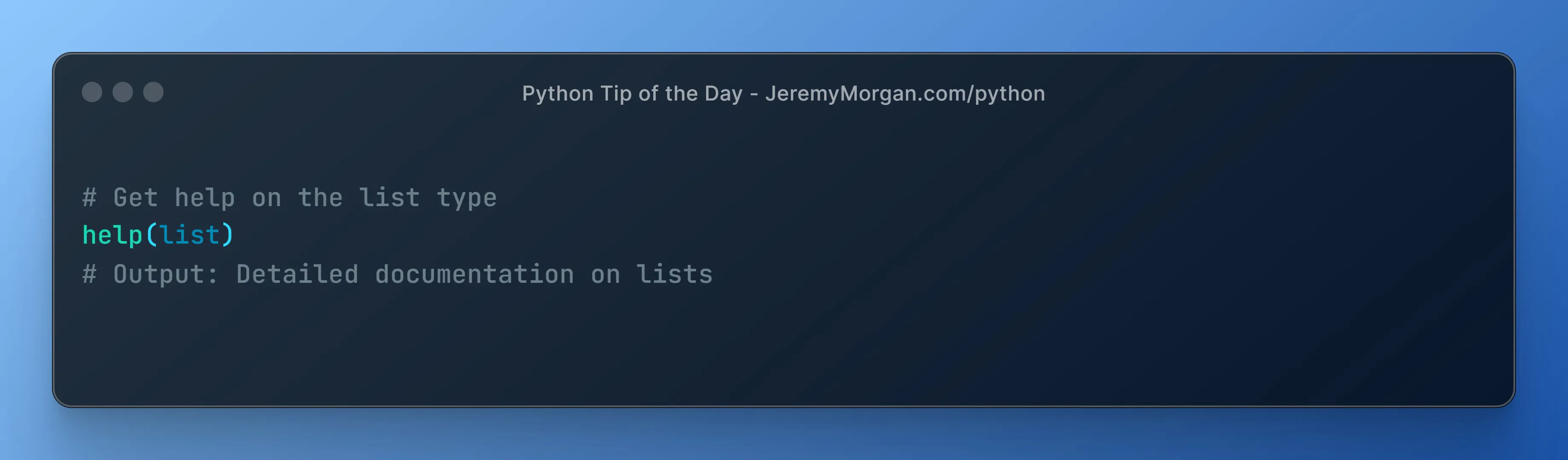 “Python Tip of the Day: Quickly Access Help with help()”