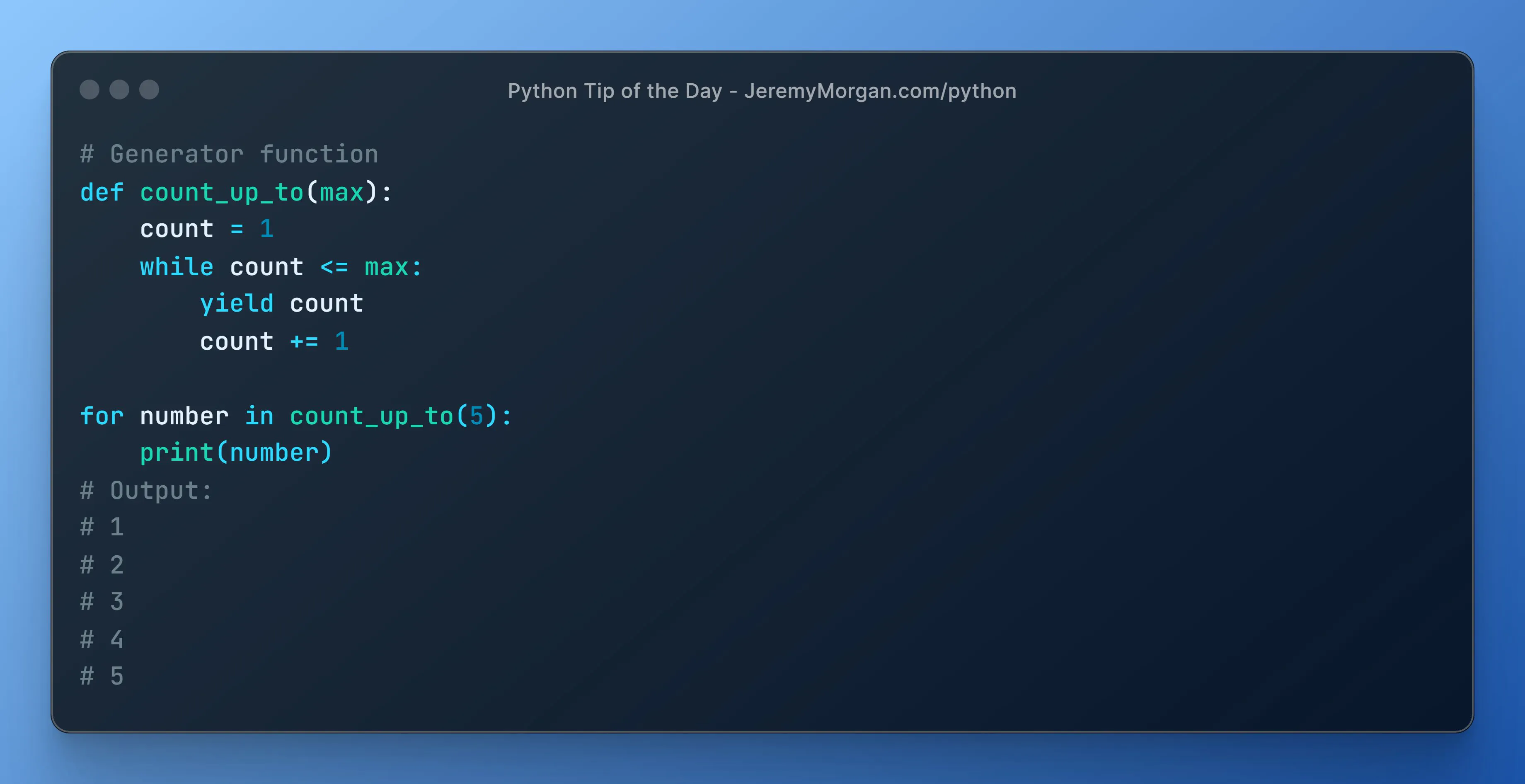 “Python Tip of the Day: Save Memory with Generators”