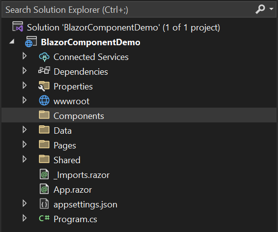 “Creating a new Blazor App Component”