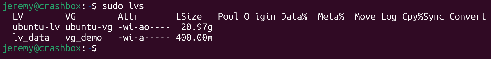 LVM Versioning in Ubuntu