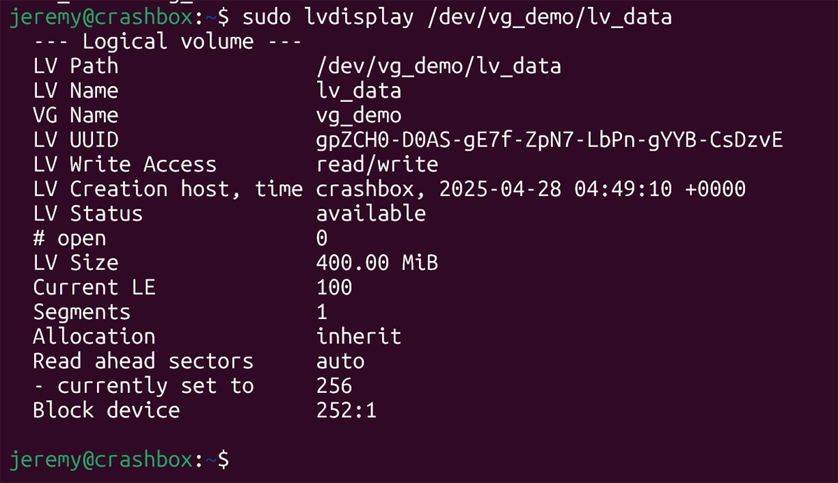 LVM Versioning in Ubuntu