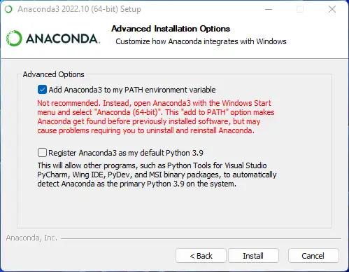 How to install Anaconda Windows 11